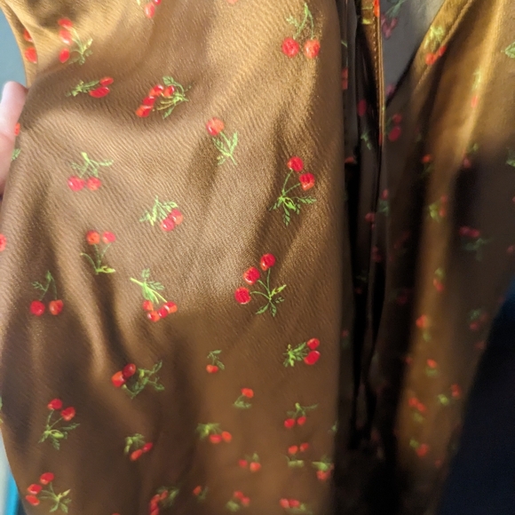 Wild Fable Lace Trim Slip Dress Copper Cherries - Picture 4 of 6